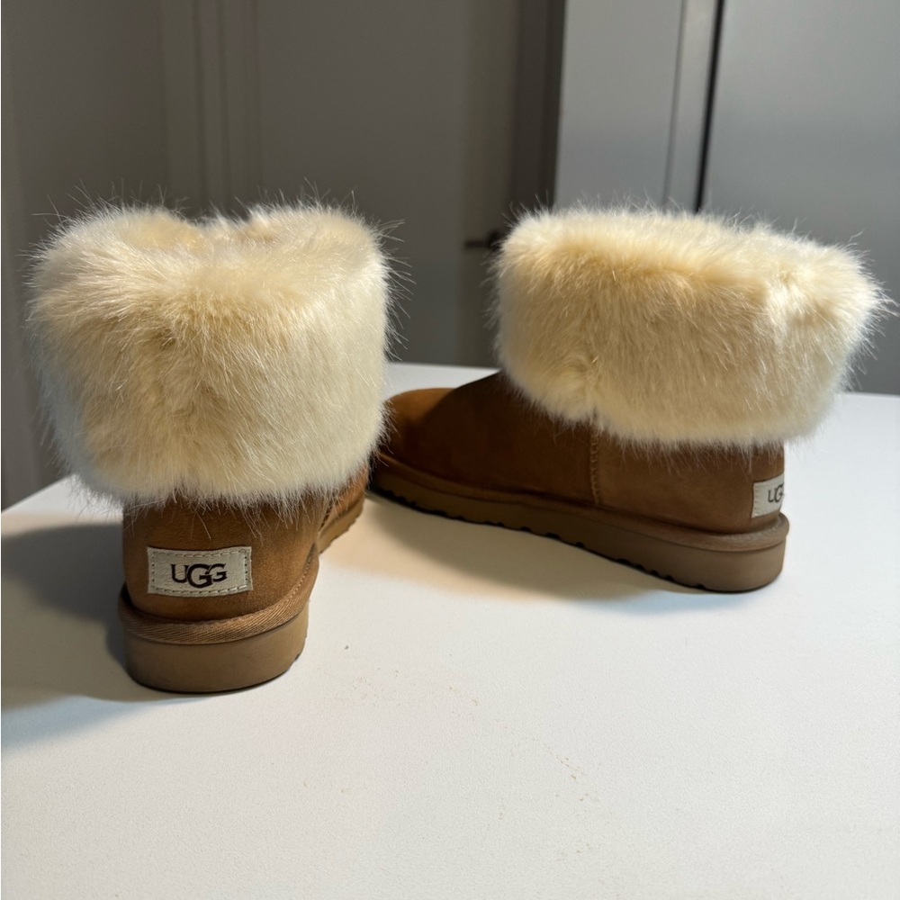 UGG Brown Boots with Cream Fur